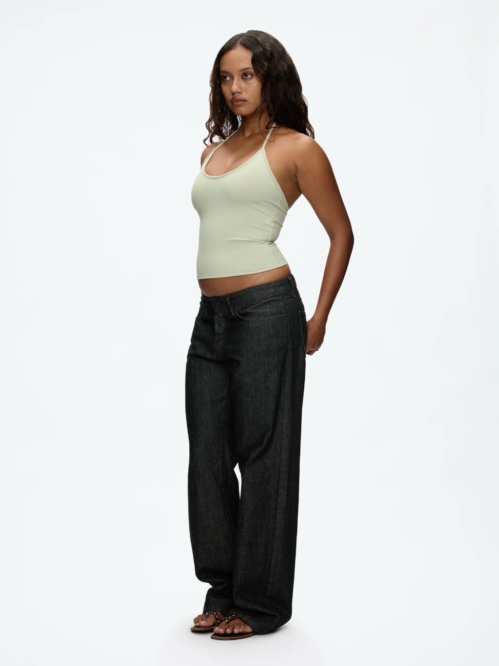 Tank Air - Light Sage Halter Tank Top — image 3 of 5